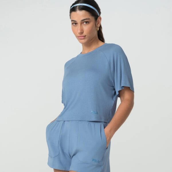 Camiseta Fila Cropped Mindfull Celeste
