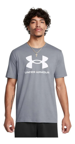 Remera Under Armour Sportstyle Logo - Hombre Gris Claro Lisa S