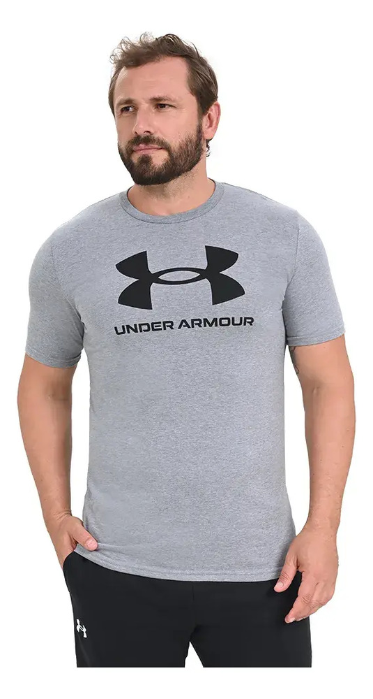 Remera Under Armour Sportstyle Logo - Hombre Gris Claro Lisa S - Imagen 2