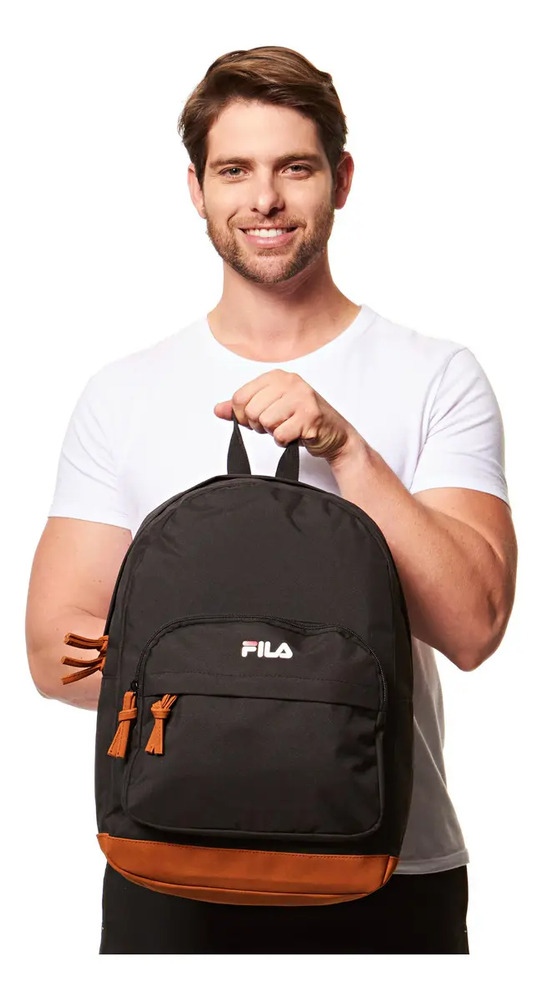 Fila Lifestyle Suede De 18l Mochila Negra Y Marrón Negro/marrón Liso - Imagen 5