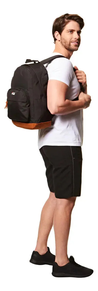 Fila Lifestyle Suede De 18l Mochila Negra Y Marrón Negro/marrón Liso - Imagen 8