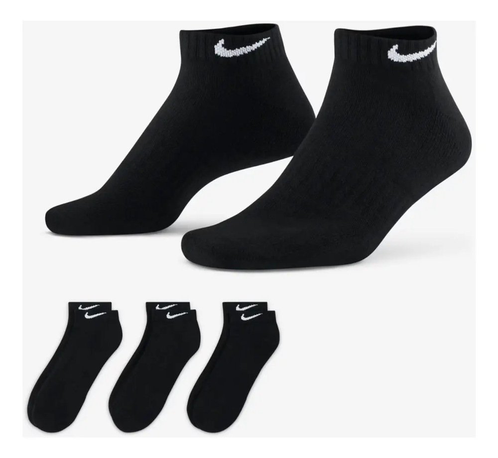 Medias Nike Everyday Cushioned Pack 3 - Unisex Negro Lisa L - Imagen 2
