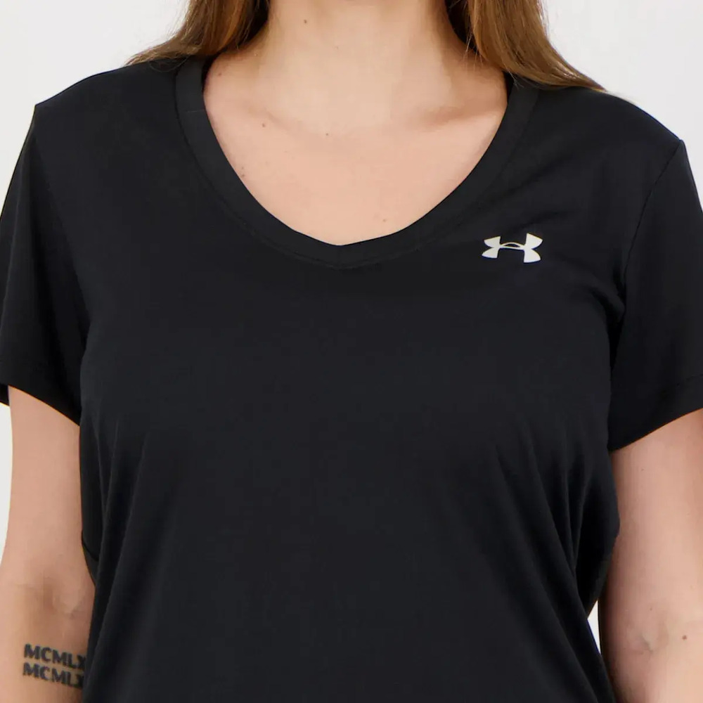 Remera Under Armour Tech Short - Mujer Negro Lisa S - Imagen 5