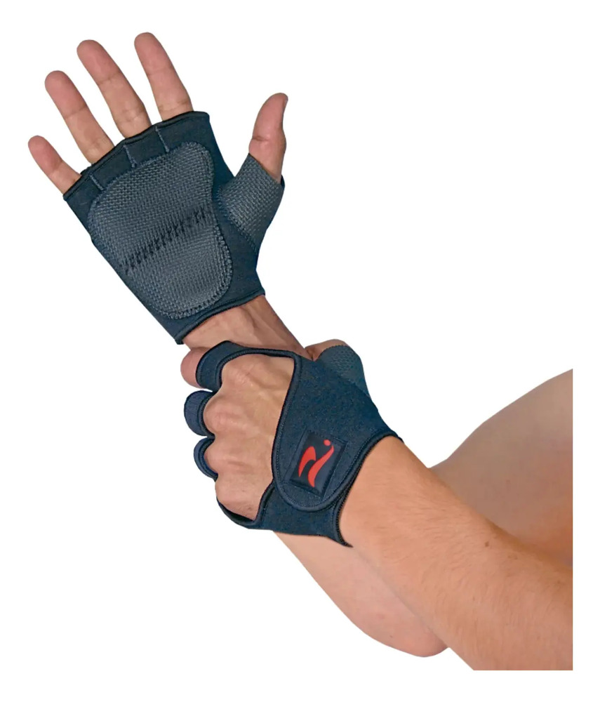 Guantes De Neopreno Realtex Pesas Gym Entrenamiento Negro Lisa Xl - Imagen 2