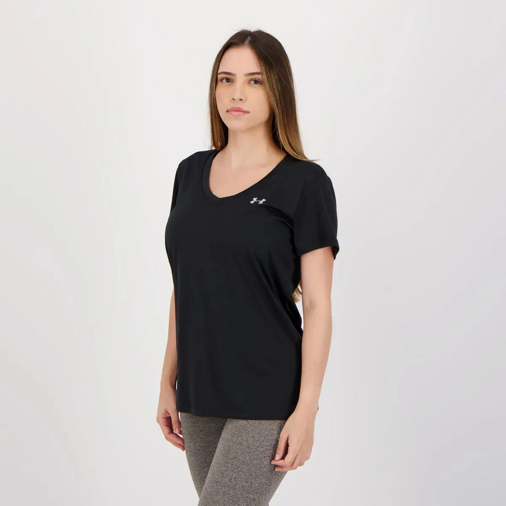 Remera Under Armour Tech Short - Mujer Negro Lisa S - Imagen 6