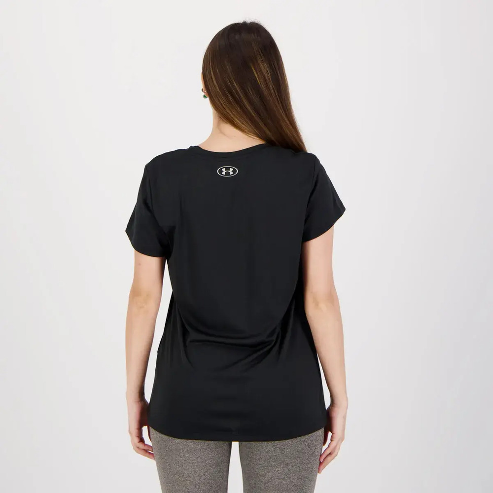 Remera Under Armour Tech Short - Mujer Negro Lisa S - Imagen 4