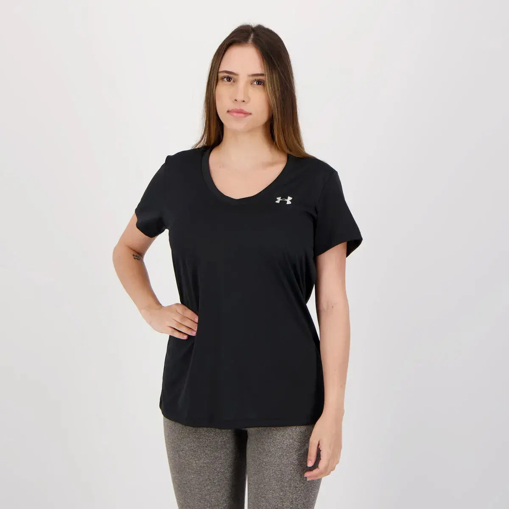 Remera Under Armour Tech Short - Mujer Negro Lisa S - Imagen 2