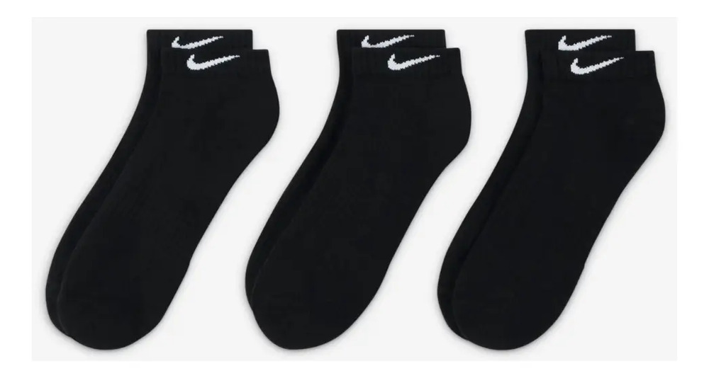 Medias Nike Everyday Cushioned Pack 3 - Unisex Negro Lisa L - Imagen 5