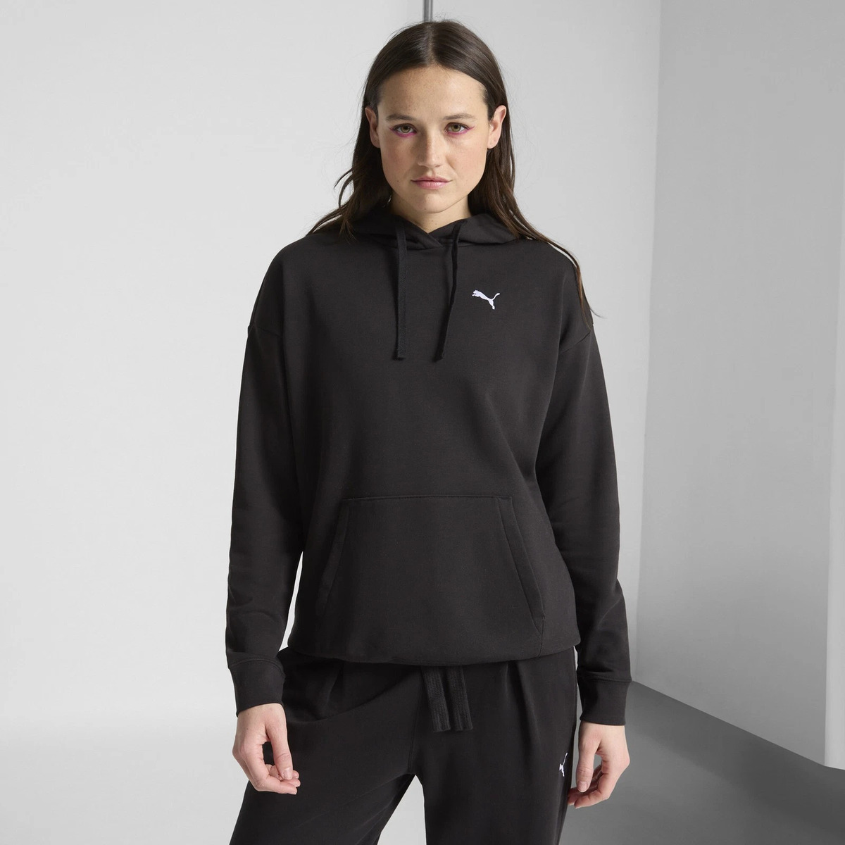 Canguro Puma Relaxed Hoodie - Mujer Xl Negro Lisa