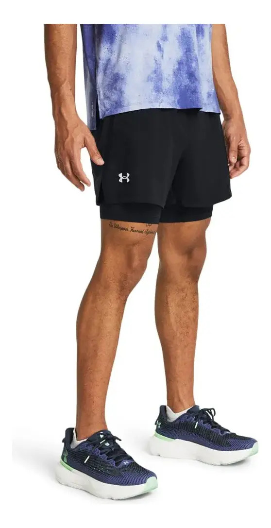 Short Under Armour Launch 5 Running 2in1 - Hombre Negro Lisa Xl
