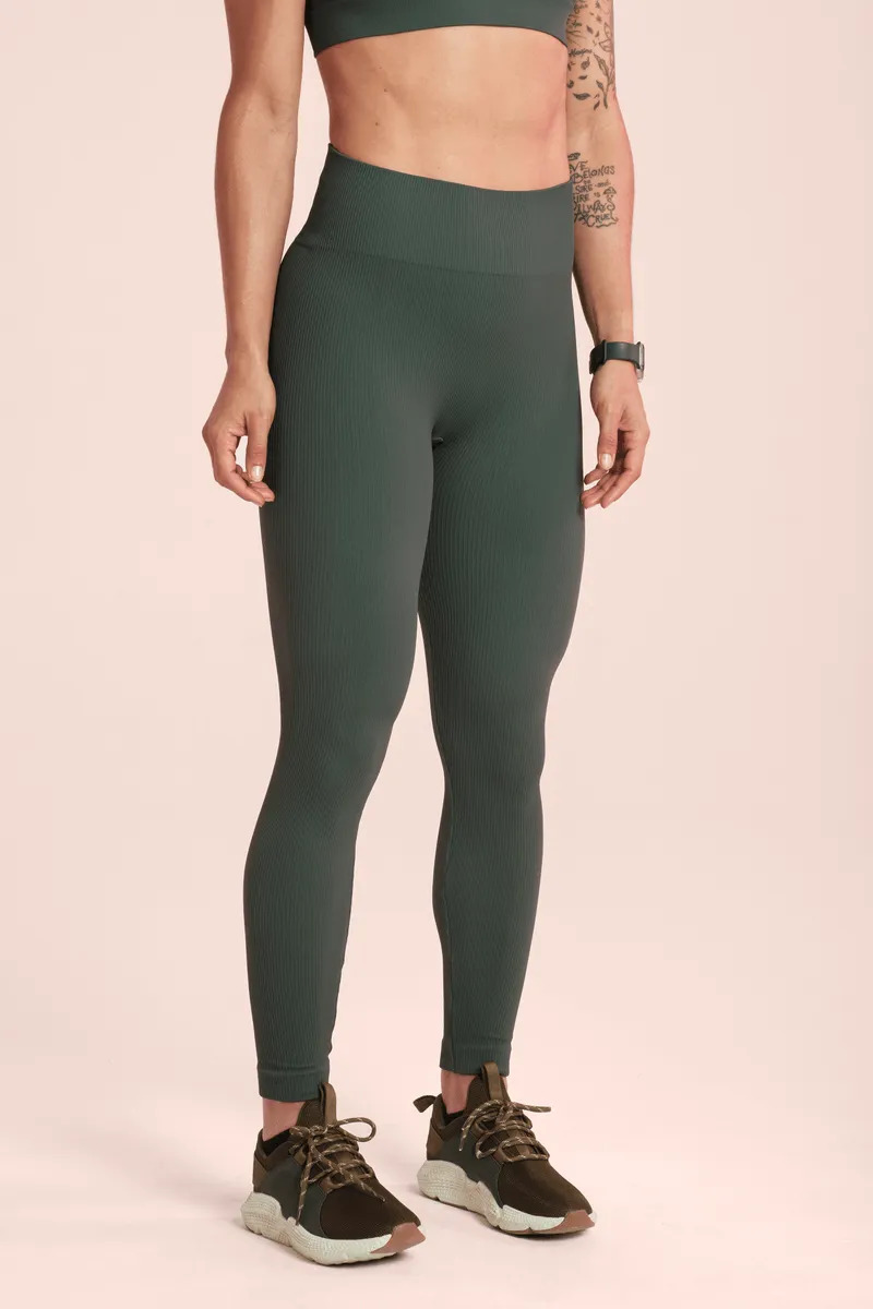 Calza Lupo Basic Acanalada Sin Costuras Fitness Gym - Mujer - Imagen 3