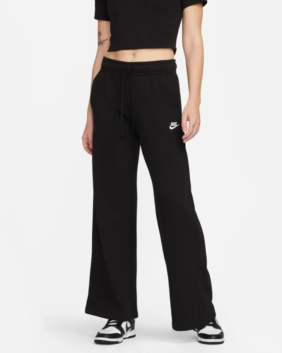 Pantalón Nike Sportswear Club Wide Leg - Mujer Negro Liso S