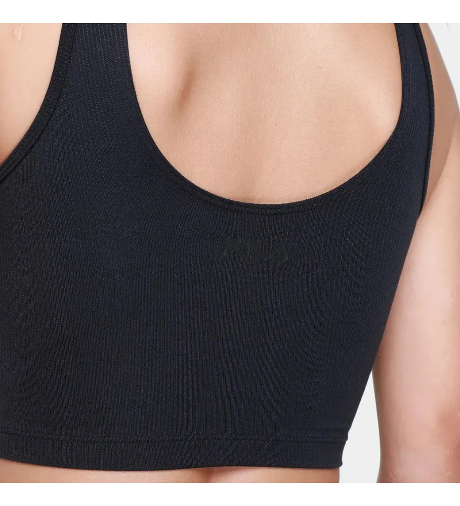 Top Deportivo Fila Long Life Ribbed - Mujer Negro Lisa S - Imagen 5