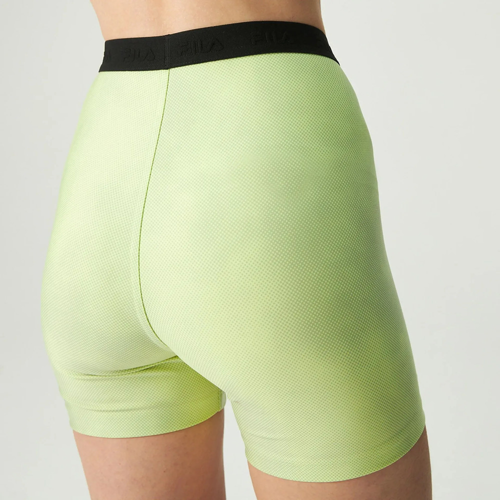 Short Fila Train Elastic - Mujer Amarillo Neon Estampado M - Imagen 2