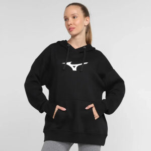 Canguro Mizuno Big Logo Oversized  - Mujer L Negro Lisa