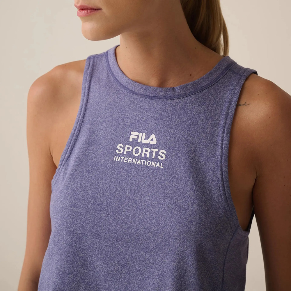 Musculosa Fila Comfort Smart Cotton - Mujer Azul Carbono Mezcla Lisa S - Imagen 2