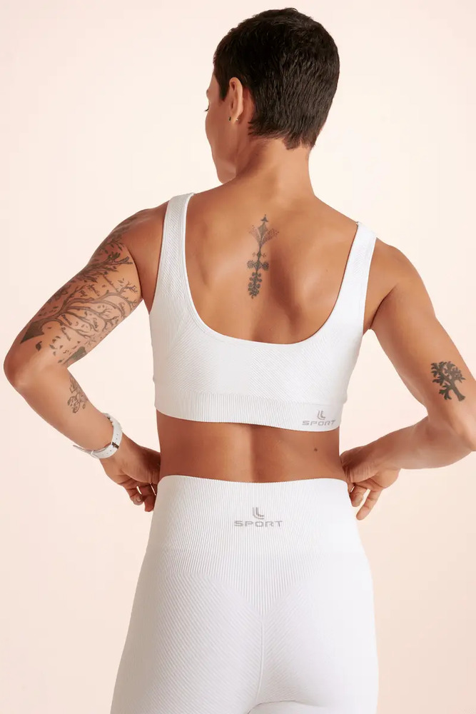 Top Deportivo Lupo Sin Costuras Basic Blanco Lisa M - Imagen 2