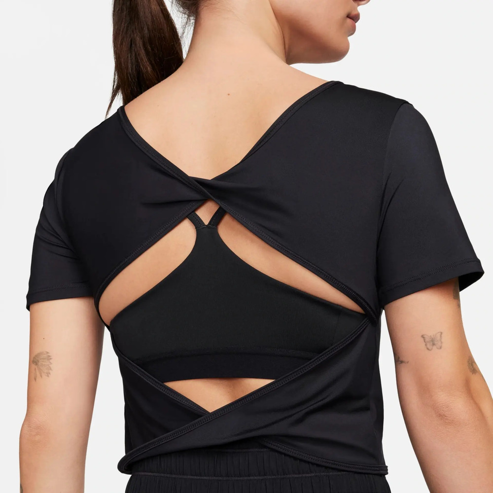 Remera Crop Top Nike Dri-fit One - Mujer Negro Lisa L - Imagen 4