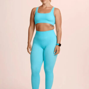 Calza Lupo Basic Acanalada Sin Costuras Fitness Gym - Mujer Lagoon Lisa M