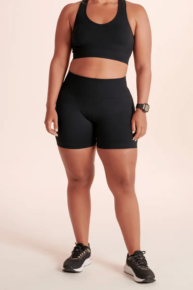 Short Lupo Sin Costuras Levanta Cola Fitness Gym Negro Lisa M
