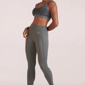 Calza Lupo Max Sin Costuras Fitness Gym Crossfit Running Gris Oscuro Lisa L
