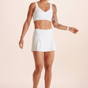 Short Pollera Lupo Lsport Fit Gym Tenis - Mujer Blanco Lisa L