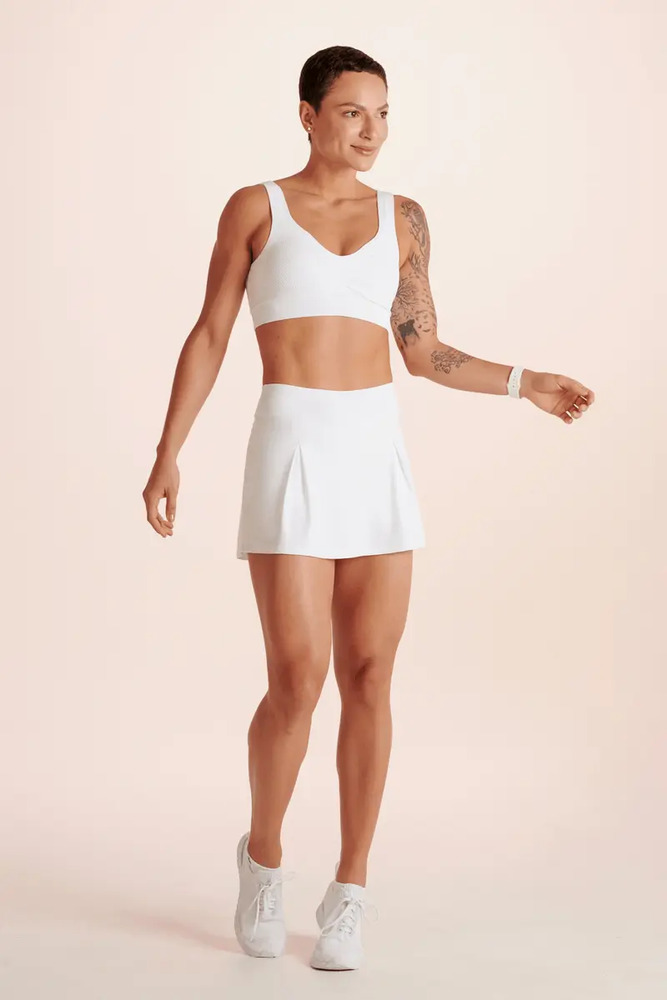 Short Pollera Lupo Lsport Fit Gym Tenis - Mujer Blanco Lisa S - Imagen 2