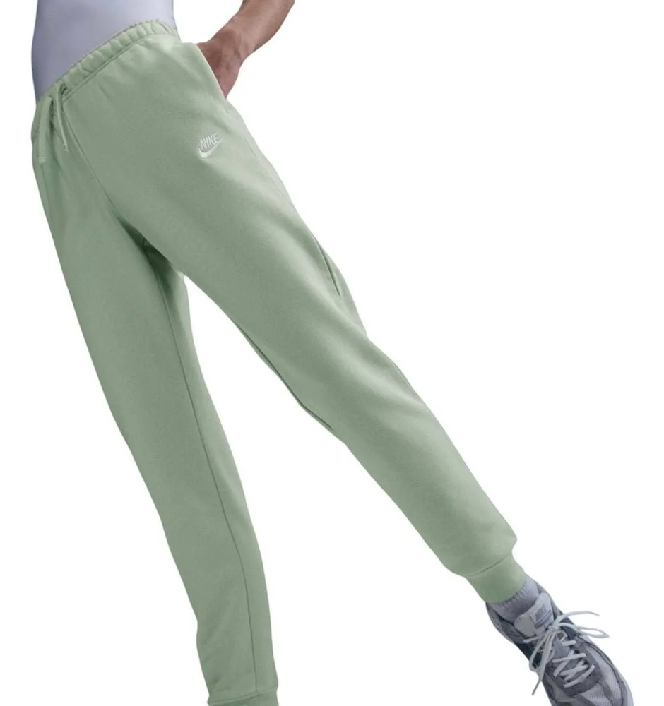 Pantalón Nike Sportswear Club Fleece - Mujer Verde Claro Liso M - Imagen 4