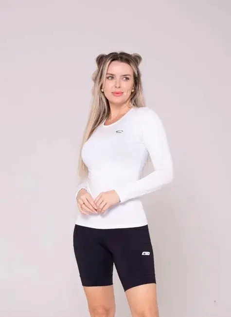 Camiseta Térmica Súper Caliente Afelpada Sol Sports - Mujer Blanco S