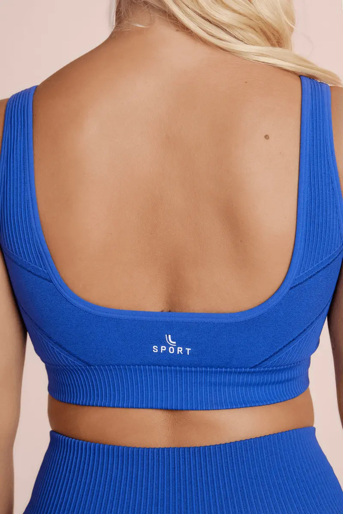 Top Deportivo Lupo Seamless Max Ii Sin Costuras - Mujer Azul Lisa S - Imagen 5
