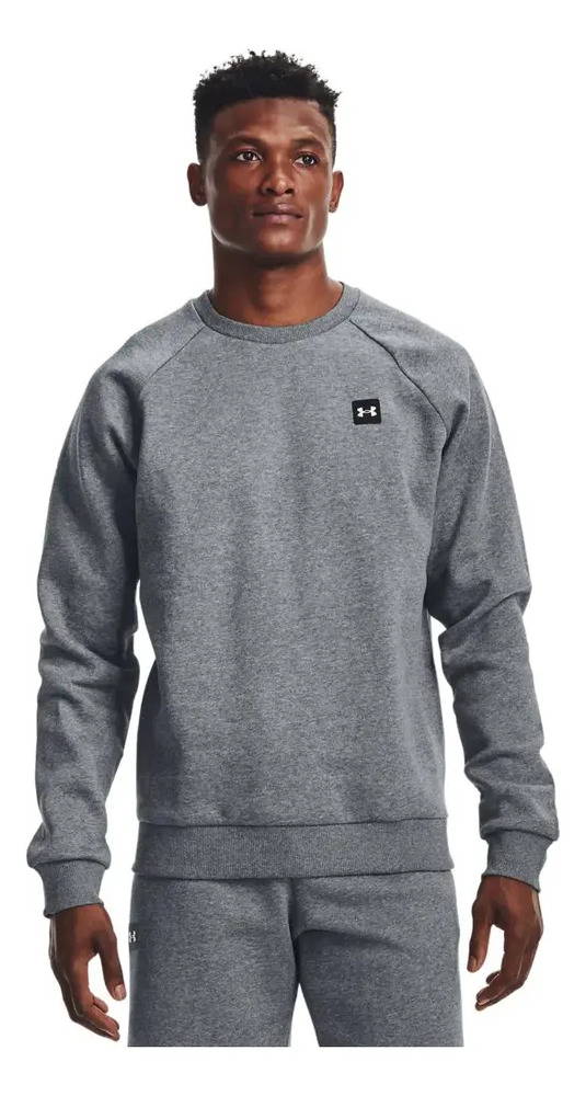 Buzo Under Armour Rival Fleece Crew I - Hombre M Gris Claro Lisa