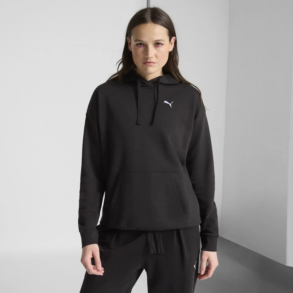 Canguro Puma Relaxed Hoodie - Mujer M Negro Lisa
