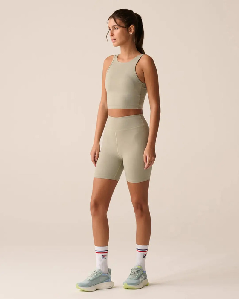 Top Deportivo Fila Long Life Ribbed - Mujer Verde Chino Lisa L - Imagen 5