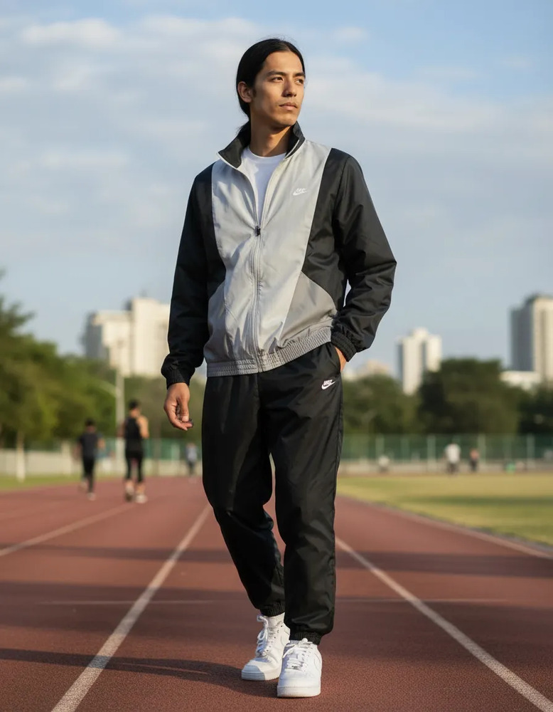 Conjunto Nike Club Woven - Hombre Negro/gris Lisa Xl