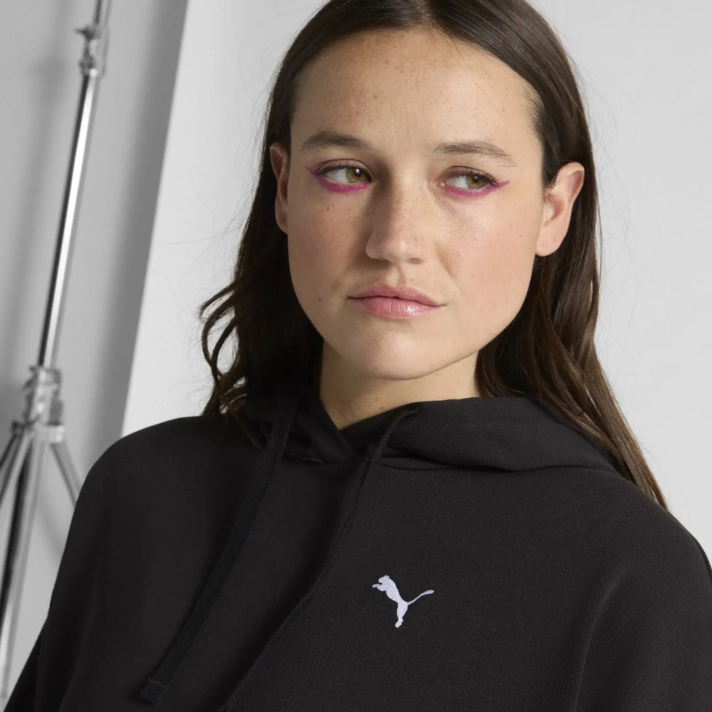 Canguro Puma Relaxed Hoodie - Mujer M Negro Lisa - Imagen 2