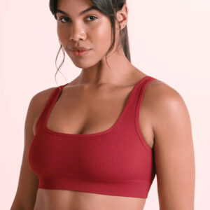 Top Deportivo Lupo Sin Costuras Acanalado Fitness Terracota Lisa S