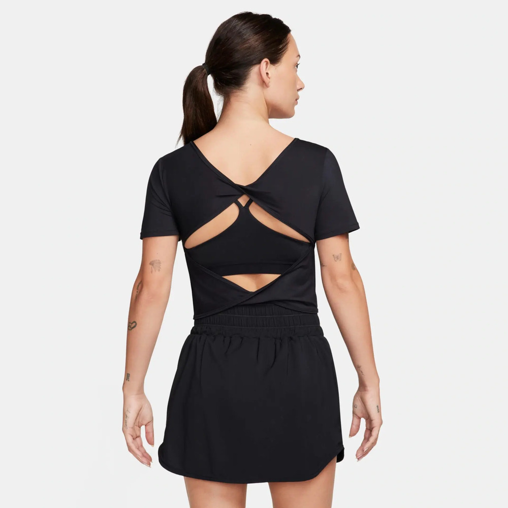 Remera Crop Top Nike Dri-fit One - Mujer Negro Lisa L - Imagen 2