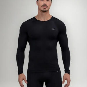 Camiseta Térmica Súper Caliente Afelpada Sol Sports - Hombre Negro M