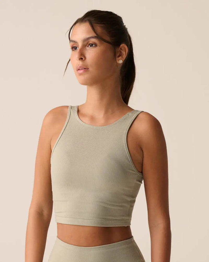 Top Deportivo Fila Long Life Ribbed - Mujer Verde Chino Lisa L - Imagen 3