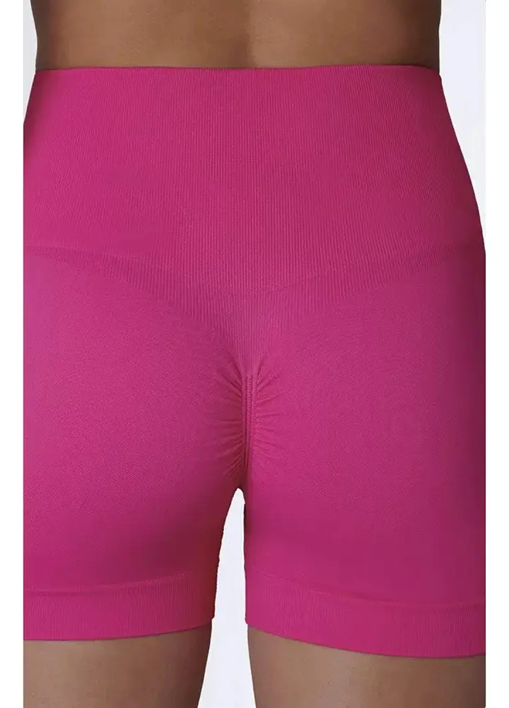 Short Lupo Sin Costuras Levanta Cola Fitness Gym Rosa Chicle Lisa M - Imagen 3
