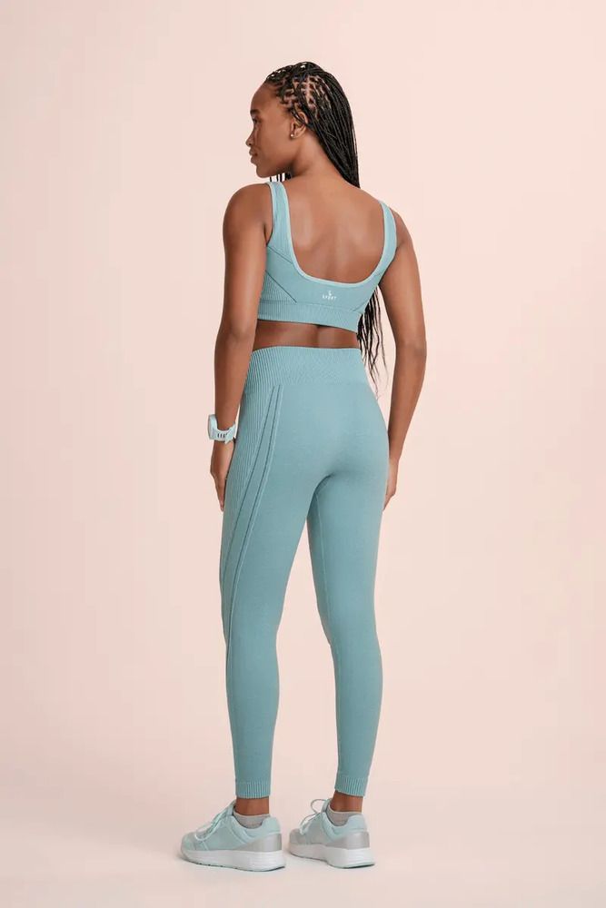 Calza Lupo Max Sin Costuras Fitness Gym Crossfit Running Verde Fresh Lisa S - Imagen 2