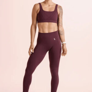 Calza Lupo Max Sin Costuras Fitness Gym Crossfit Running Bordó Lisa L