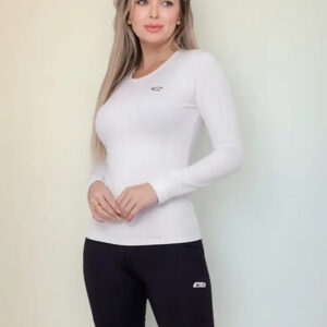 Camiseta Térmica Súper Caliente Afelpada Sol Sports - Mujer Blanco M