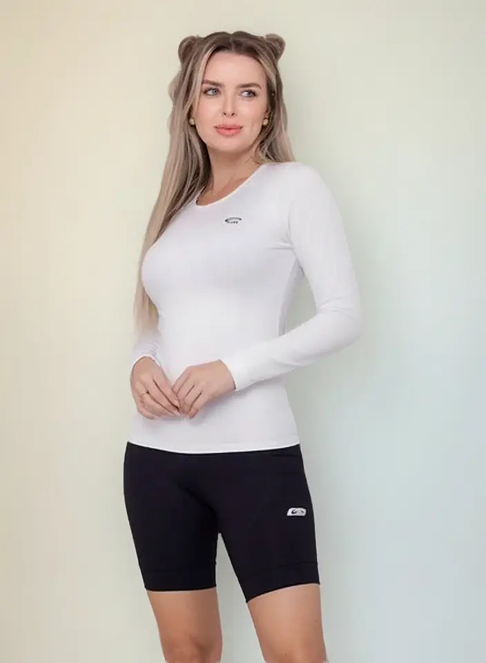 Camiseta Térmica Súper Caliente Afelpada Sol Sports - Mujer Blanco M