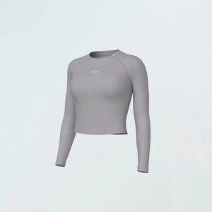Remera Crop Top Fila Manga Larga Future Sports - Mujer Gris Lisa L