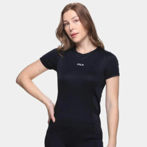Remera Fila Core Run - Mujer Negro Lisa L