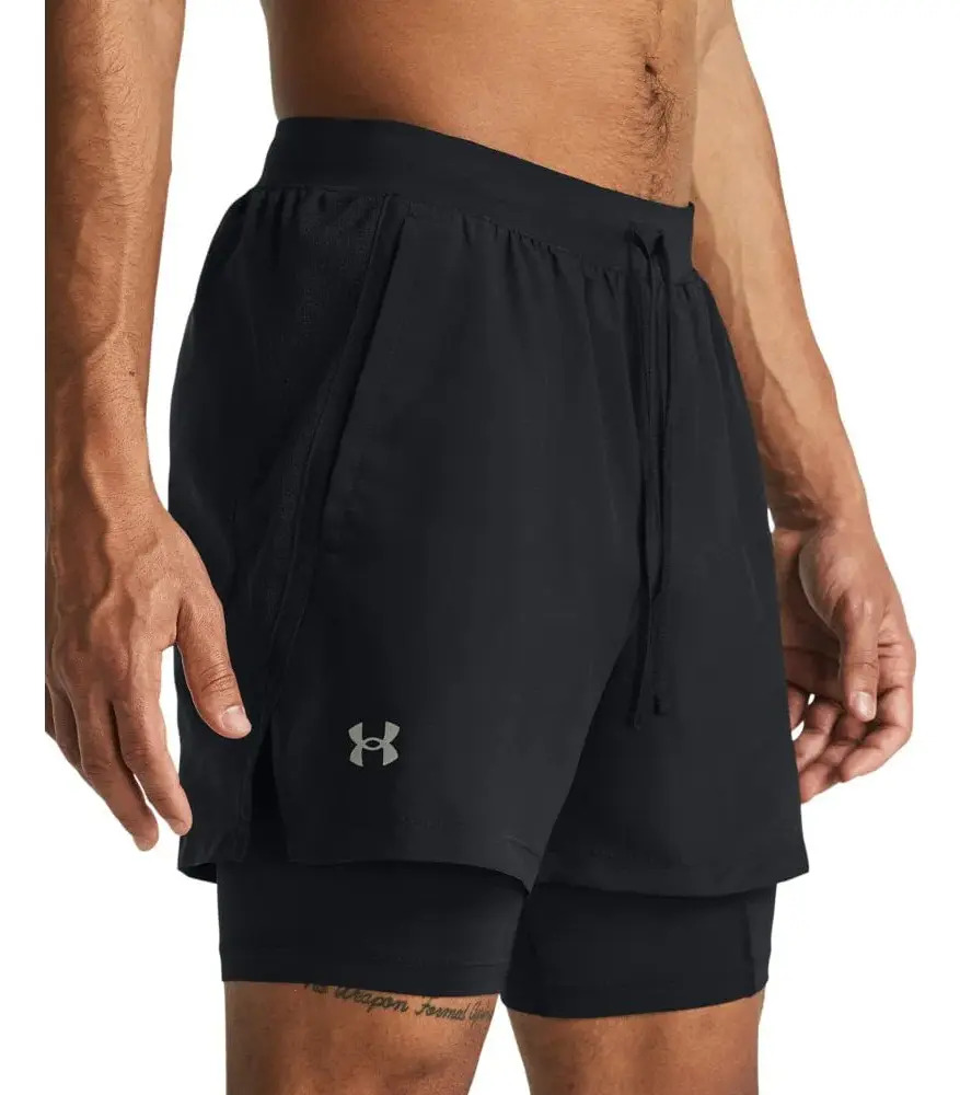 Short Under Armour Launch 5 Running 2in1 - Hombre Negro Lisa Xl - Imagen 3