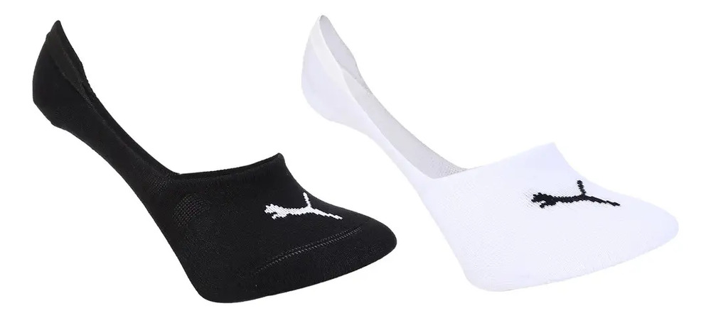 Medias Puma X2 Invisible - Mujer Blanca/negra Lisa M