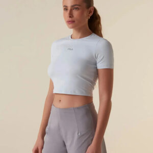 Remera Crop Top Fila Essential Training - Mujer Azul Claro Lisa L