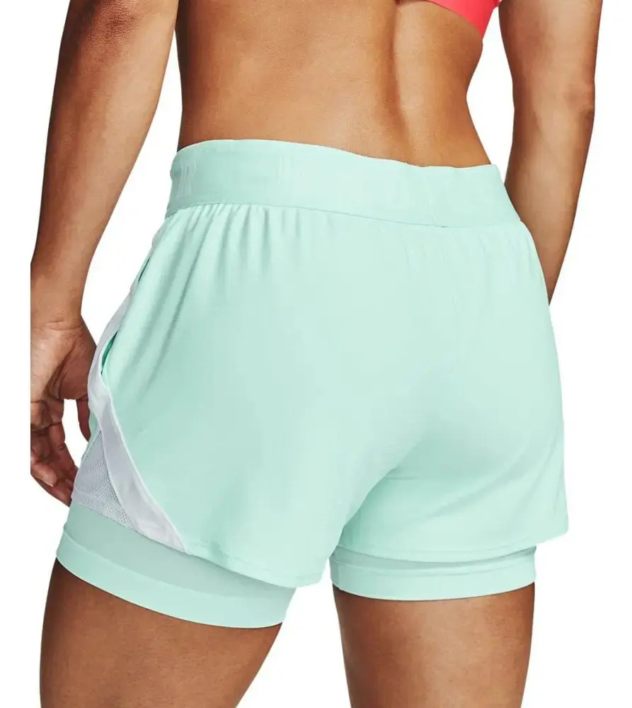 Short Under Armour Play Up 2in1 - Mujer Verde Agua Lisa L - Imagen 2
